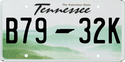 TN license plate B7932K