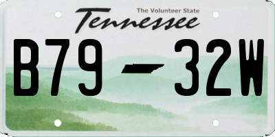 TN license plate B7932W