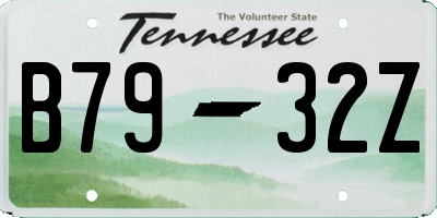 TN license plate B7932Z
