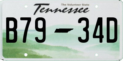 TN license plate B7934D
