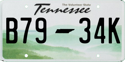 TN license plate B7934K