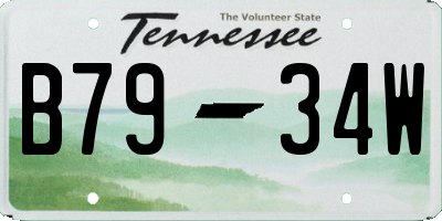 TN license plate B7934W