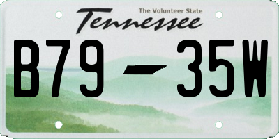 TN license plate B7935W