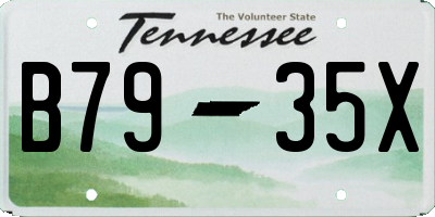 TN license plate B7935X