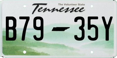 TN license plate B7935Y