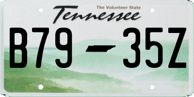 TN license plate B7935Z