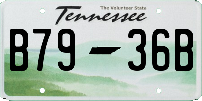 TN license plate B7936B