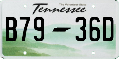 TN license plate B7936D