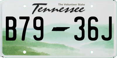 TN license plate B7936J