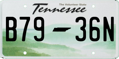 TN license plate B7936N
