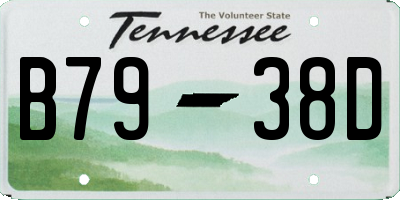TN license plate B7938D