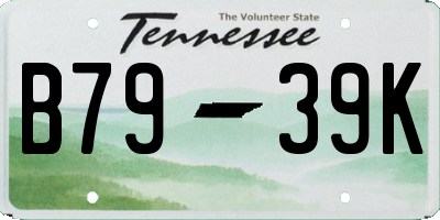 TN license plate B7939K