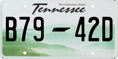 TN license plate B7942D