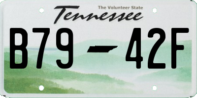 TN license plate B7942F