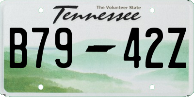 TN license plate B7942Z