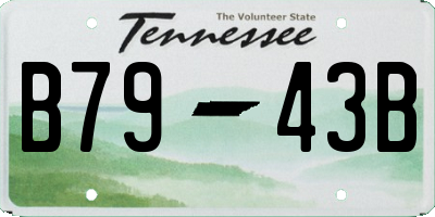 TN license plate B7943B