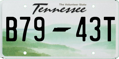 TN license plate B7943T