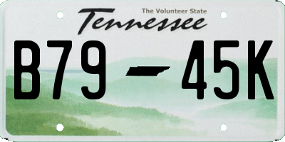 TN license plate B7945K