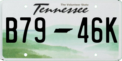 TN license plate B7946K