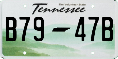 TN license plate B7947B
