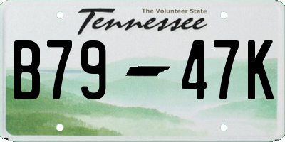 TN license plate B7947K