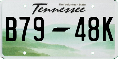 TN license plate B7948K