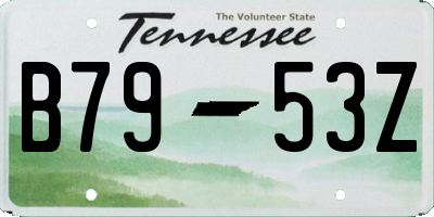 TN license plate B7953Z