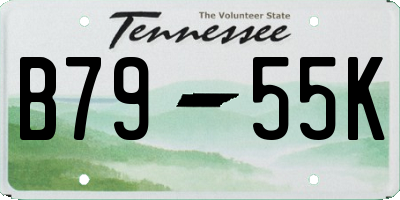 TN license plate B7955K