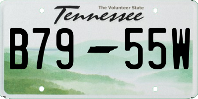TN license plate B7955W
