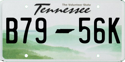 TN license plate B7956K