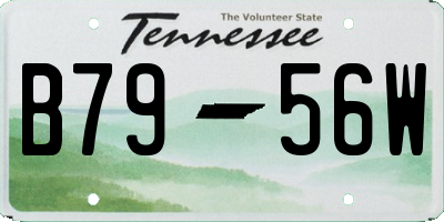 TN license plate B7956W