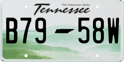 TN license plate B7958W