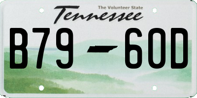 TN license plate B7960D