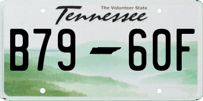 TN license plate B7960F