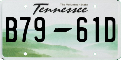 TN license plate B7961D