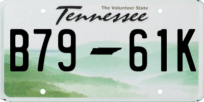 TN license plate B7961K