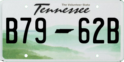 TN license plate B7962B