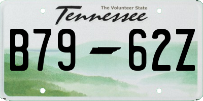 TN license plate B7962Z