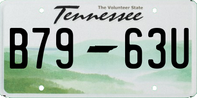 TN license plate B7963U
