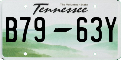 TN license plate B7963Y