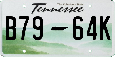 TN license plate B7964K