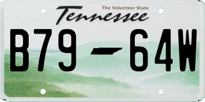 TN license plate B7964W