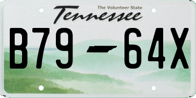 TN license plate B7964X