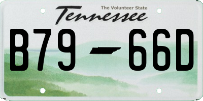TN license plate B7966D