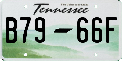 TN license plate B7966F