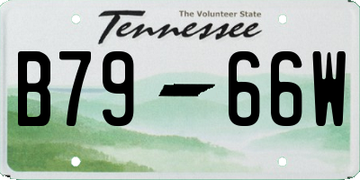 TN license plate B7966W