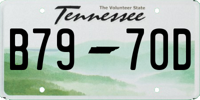 TN license plate B7970D