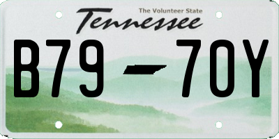 TN license plate B7970Y