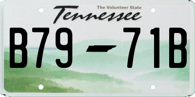 TN license plate B7971B