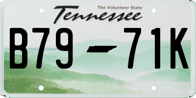 TN license plate B7971K